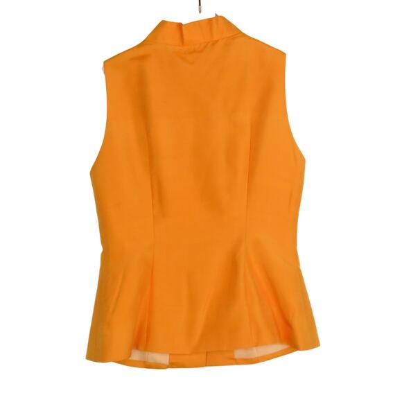1990s Vintage Orange Sleeveless Blouse Vest Top Small - Picture 4 of 4